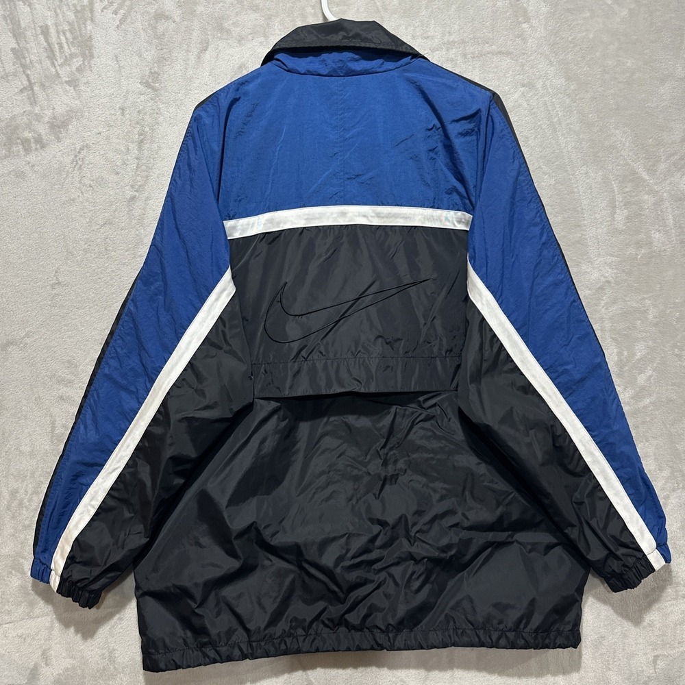 Vtg 90's Nike Windbreaker‎ Nylon Long Jacket Full Zip Retro Streetwear Size L